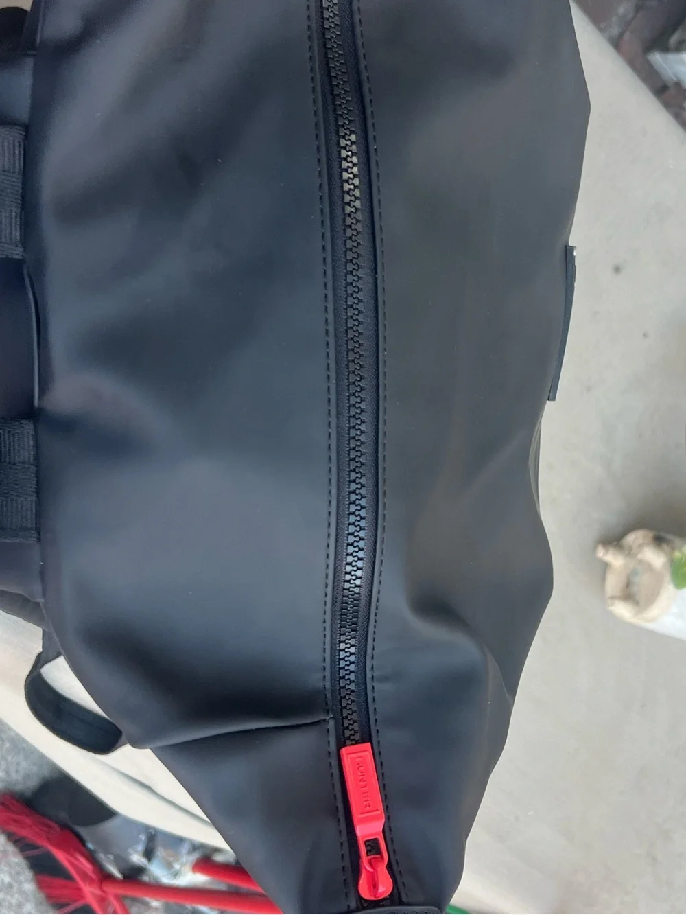 Hunter Black Backpack with Red Accents